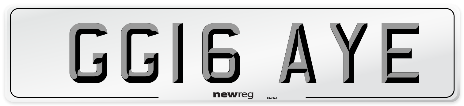GG16 AYE Number Plate from New Reg
